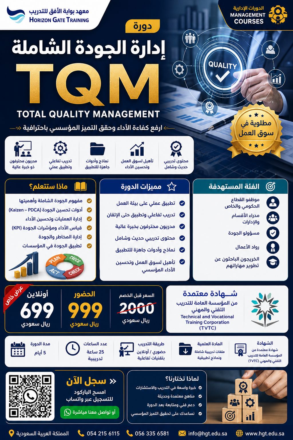 دورة إدارة الجودة الشاملة TQM – Total Quality Management